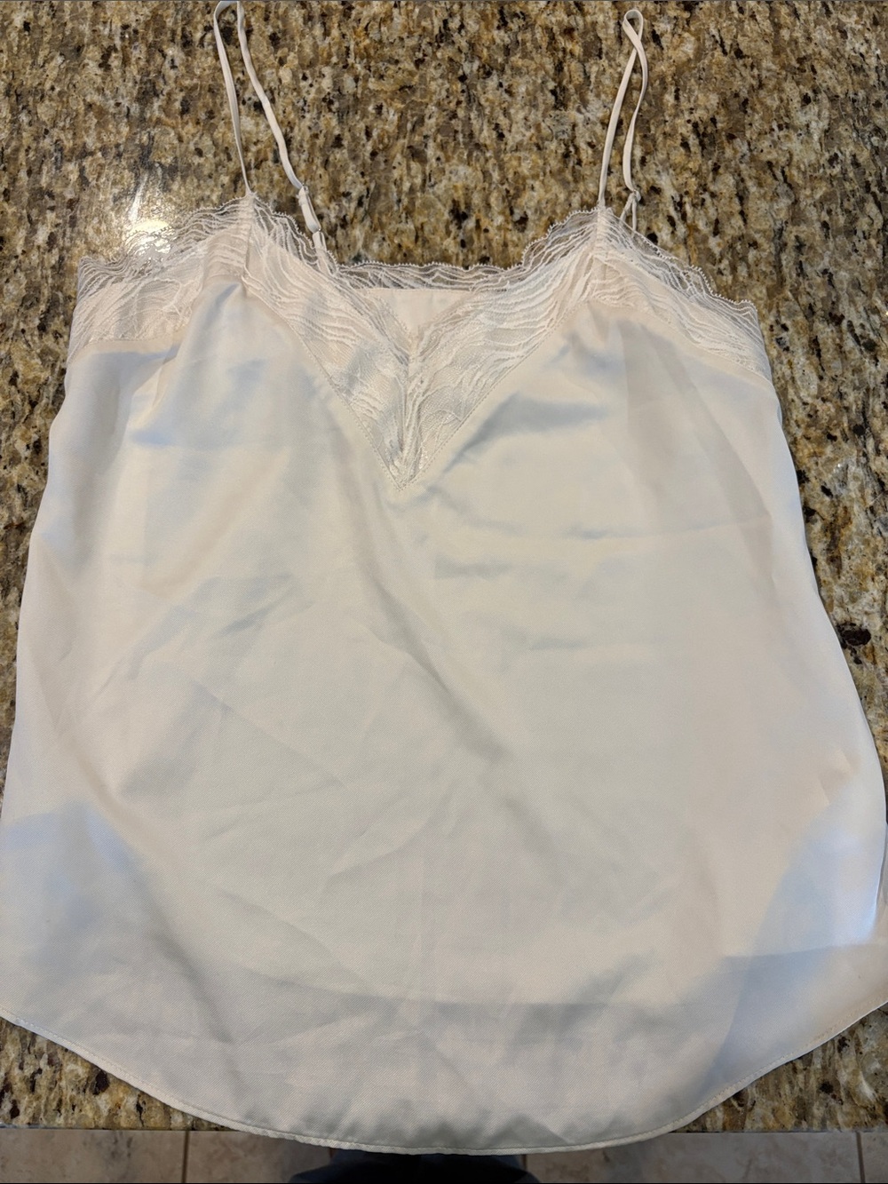 Express Cream Lace-Trim Satin Camisole